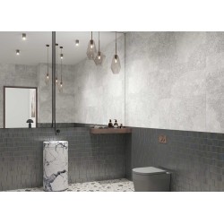 Azulejo porcelánico Pebble Ivory natural efecto terrazo 100x100 cm Aparici