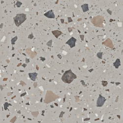 Azulejo porcelánico Pebble Grey natural efecto terrazo 100x100 cm Aparici