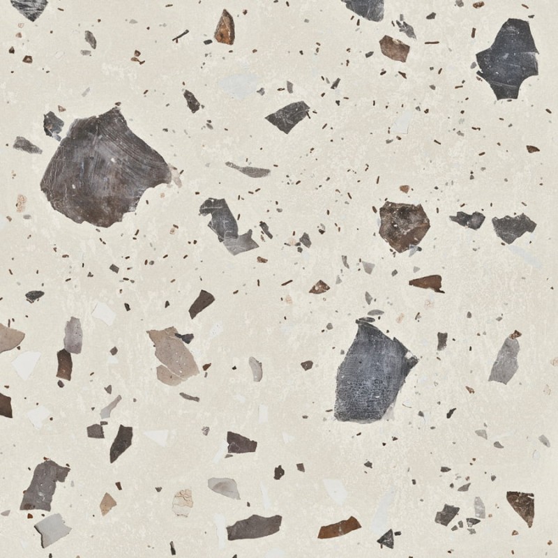 Azulejo porcelánico Pebble Ivory natural efecto terrazo 60x60 cm Aparici