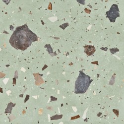 Azulejo porcelánico Pebble Green natural efecto terrazo 60x60 cm Aparici