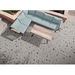 Pavimento porcelánico 20mm exterior Pebble Grey antideslizante efecto terrazo 50x100 cm Aparici