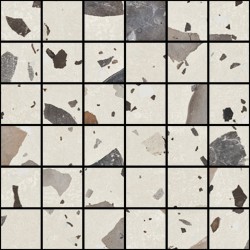 Mosaico enmallado Pebble Ivory natural efecto terrazo 30x30 cm Aparici