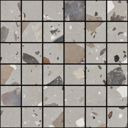 Mosaico enmallado Pebble Grey natural efecto terrazo 30x30 cm Aparici