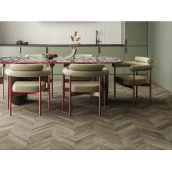Azulejo porcelánico Chevron Walnut natural efecto madera 50x100 cm Aparici