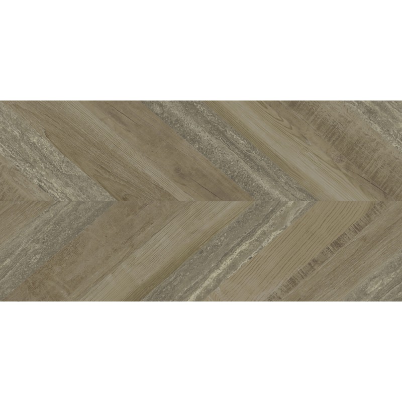 Pavimento porcelánico 20mm exterior Chevron Oak Stamp antideslizante efecto madera 50x100 cm Aparici