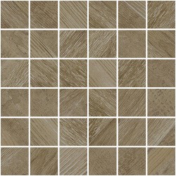 Mosaico enmallado Chevron Oak natural efecto madera 30x30 cm Aparici