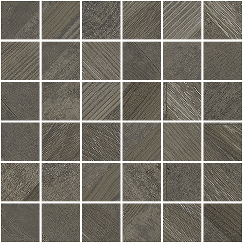 Mosaico enmallado Chevron Walnut natural efecto madera 30x30 cm Aparici