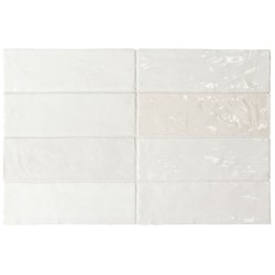 Revestimiento cerámico La Riviera de Equipe Blanc 6,5x20 efecto Monocolor