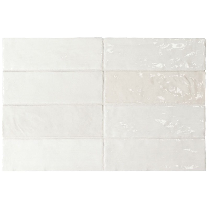 Revestimiento cerámico La Riviera de Equipe Blanc 6,5x20 efecto Monocolor