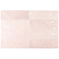 Revestimiento cerámico La Riviera de Equipe Rose 6,5x20 efecto Monocolor