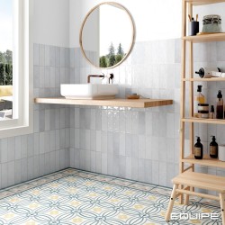 Revestimiento cerámico La Riviera de Equipe Lavanda Blue 6,5x20 efecto Monocolor