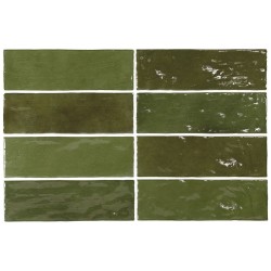 Revestimiento cerámico La Riviera de Equipe Botanical Green 6,5x20 efecto Monocolor