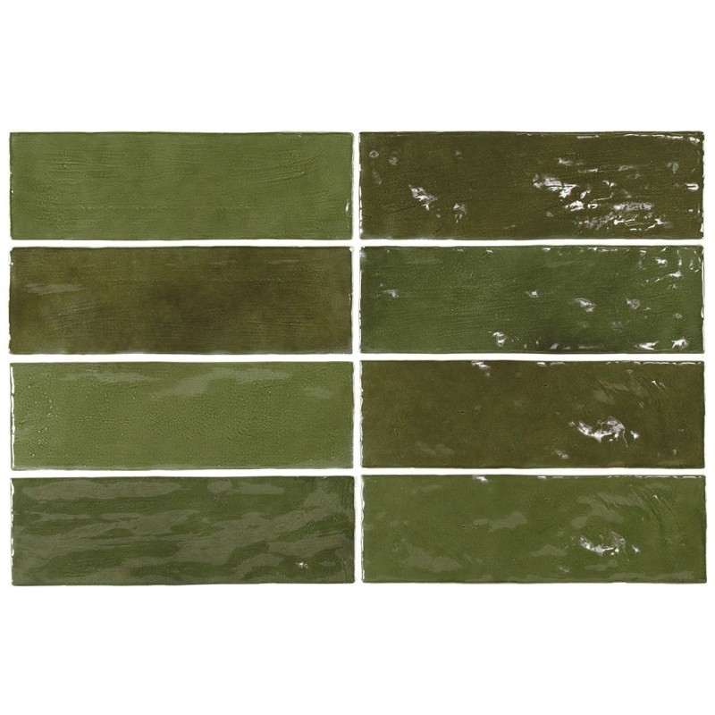Revestimiento cerámico La Riviera de Equipe Botanical Green 6,5x20 efecto Monocolor