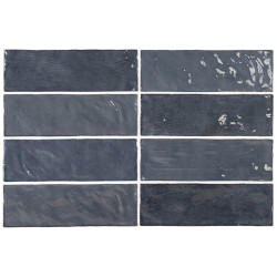 Revestimiento cerámico La Riviera de Equipe Blue Reef 6,5x20 efecto Monocolor