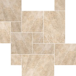 Pack modular Ural de Argenta en color Marfil, acabado mate, con piezas de 44x66, 44x44, 22x44 y 22x22 cm