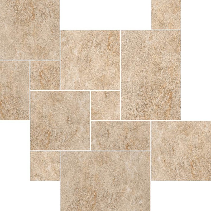 Pack modular Ural de Argenta en color Marfil, acabado mate antideslizante, con piezas de 44x66, 44x44, 22x44 y 22x22 cm