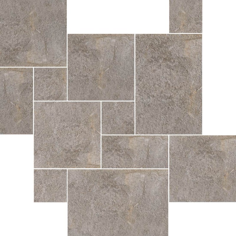 Pack modular Ural de Argenta en color Gris, acabado mate antideslizante, con piezas de 44x66, 44x44, 22x44 y 22x22 cm