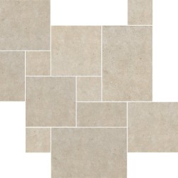 Pack modular Clunia de Argenta en color Sand, acabado mate, con piezas de 44x66, 44x44, 22x44 y 22x22 cm