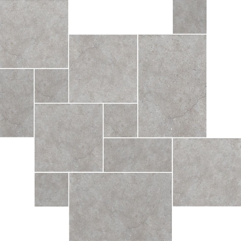 Pack modular Clunia de Argenta en color Pearl, acabado mate, con piezas de 44x66, 44x44, 22x44 y 22x22 cm
