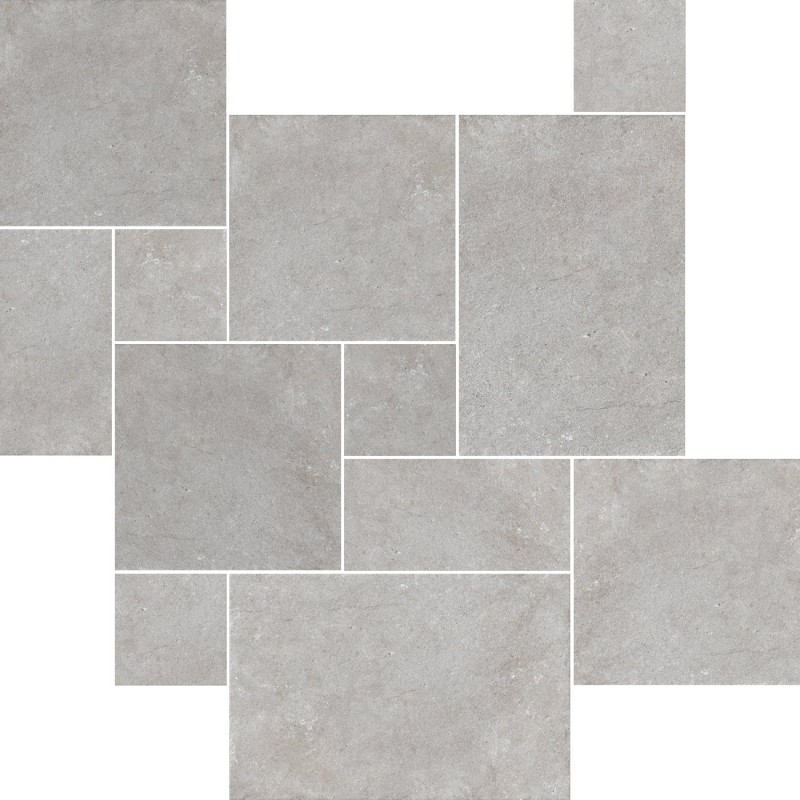 Pack modular Clunia de Argenta en color Pearl, acabado mate antideslizante, con piezas de 44x66, 44x44, 22x44 y 22x22 cm