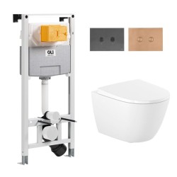 Pack Inodoro Suspendido Roca Ona Compact + Bastidor OLI 120 Plus