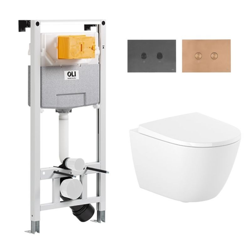 Pack Inodoro Suspendido Roca Ona Compact + Bastidor OLI 120 Plus