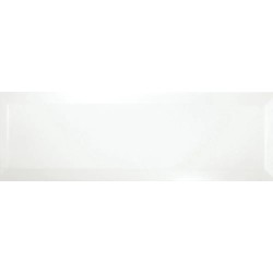 Revestimiento cerámico biselado Bisel de Ribesalbes en color Blanco, acabado brillo, formato 10x30 cm