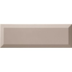 Revestimiento cerámico biselado Bisel de Ribesalbes en color Limestone, acabado brillo, formato 10x30 cm