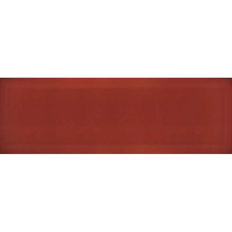 Revestimiento cerámico biselado Bisel de Ribesalbes en color Rojo-f, acabado brillo, formato 10x30 cm