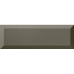Revestimiento cerámico biselado Bisel de Ribesalbes en color Dark Grey, acabado brillo, formato 10x30 cm