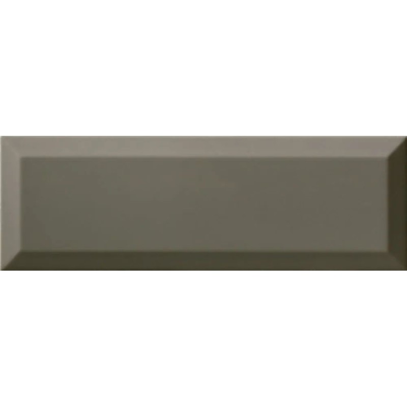 Revestimiento cerámico biselado Bisel de Ribesalbes en color Dark Grey, acabado brillo, formato 10x30 cm