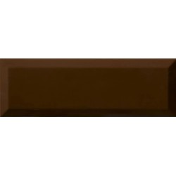 Revestimiento cerámico biselado Bisel de Ribesalbes en color Cacao, acabado brillo, formato 10x30 cm