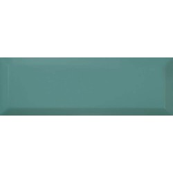 Revestimiento cerámico biselado Bisel de Ribesalbes en color Turquesa, acabado brillo, formato 10x30 cm