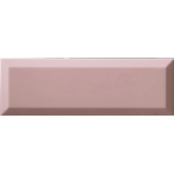 Revestimiento cerámico biselado Bisel de Ribesalbes en color Rosa-f, acabado brillo, formato 10x30 cm
