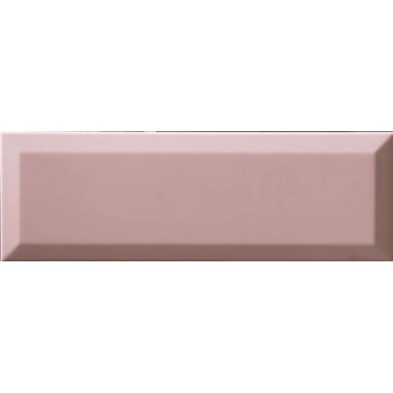 Revestimiento cerámico biselado Bisel de Ribesalbes en color Rosa-f, acabado brillo, formato 10x30 cm