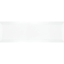 Revestimiento cerámico biselado Bisel de Ribesalbes en color Blanco, acabado mate, formato 10x30 cm