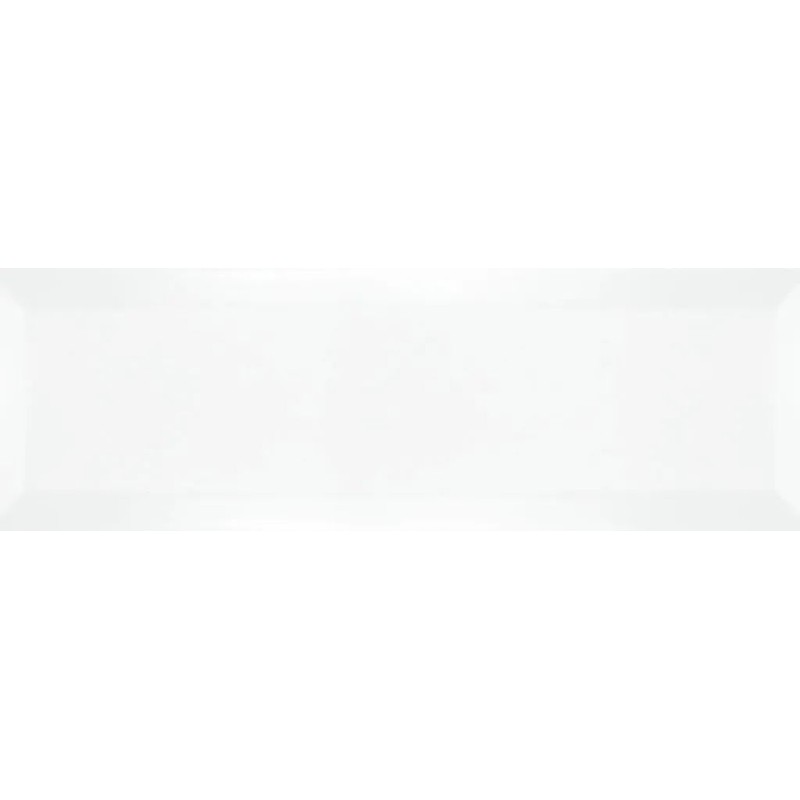 Revestimiento cerámico biselado Bisel de Ribesalbes en color Blanco, acabado mate, formato 10x30 cm