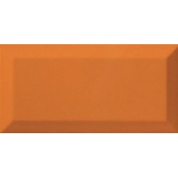 Revestimiento cerámico biselado Bisel de Ribesalbes en color Naranja, acabado brillo, formato 10x20 cm