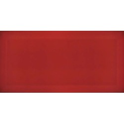 Revestimiento cerámico biselado Bisel de Ribesalbes en color Rojo-f, acabado brillo, formato 10x20 cm