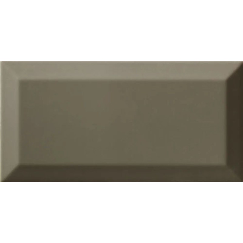 Revestimiento cerámico biselado Bisel de Ribesalbes en color Dark Grey, acabado brillo, formato 10x20 cm