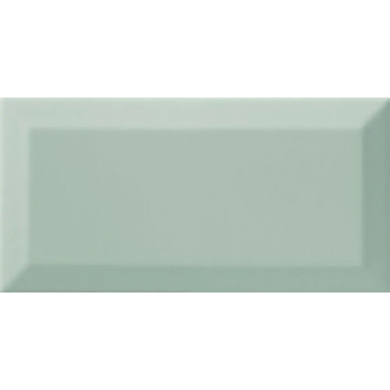 Revestimiento cerámico biselado Bisel de Ribesalbes en color Aqua, acabado brillo, formato 10x20 cm