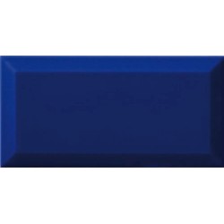 Revestimiento cerámico biselado Bisel de Ribesalbes en color Azul, acabado brillo, formato 10x20 cm