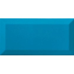 Revestimiento cerámico biselado Bisel de Ribesalbes en color Teal, acabado brillo, formato 10x20 cm