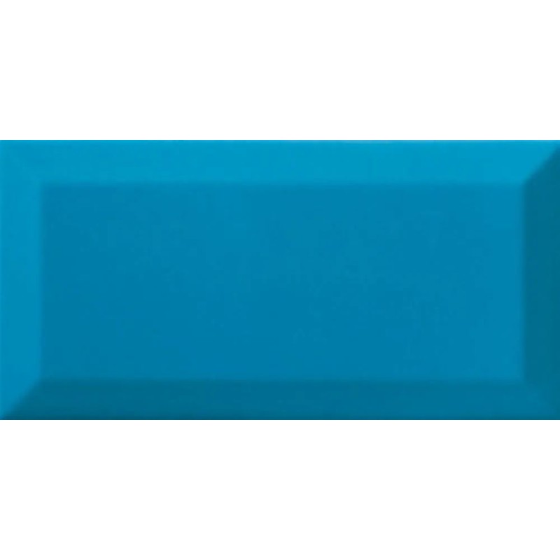 Revestimiento cerámico biselado Bisel de Ribesalbes en color Teal, acabado brillo, formato 10x20 cm