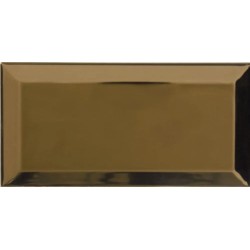 Revestimiento cerámico biselado Bisel de Ribesalbes en color Oro, acabado brillo, formato 10x20 cm