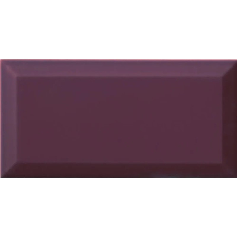 Revestimiento cerámico biselado Bisel de Ribesalbes en color Plum, acabado brillo, formato 10x20 cm