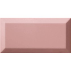Revestimiento cerámico biselado Bisel de Ribesalbes en color Rosa-f, acabado brillo, formato 10x20 cm