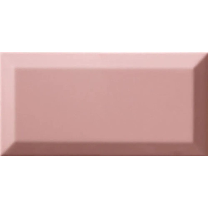 Revestimiento cerámico biselado Bisel de Ribesalbes en color Rosa-f, acabado brillo, formato 10x20 cm