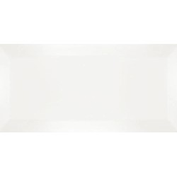 Revestimiento cerámico biselado Bisel de Ribesalbes en color Blanco, acabado mate, formato 10x20 cm