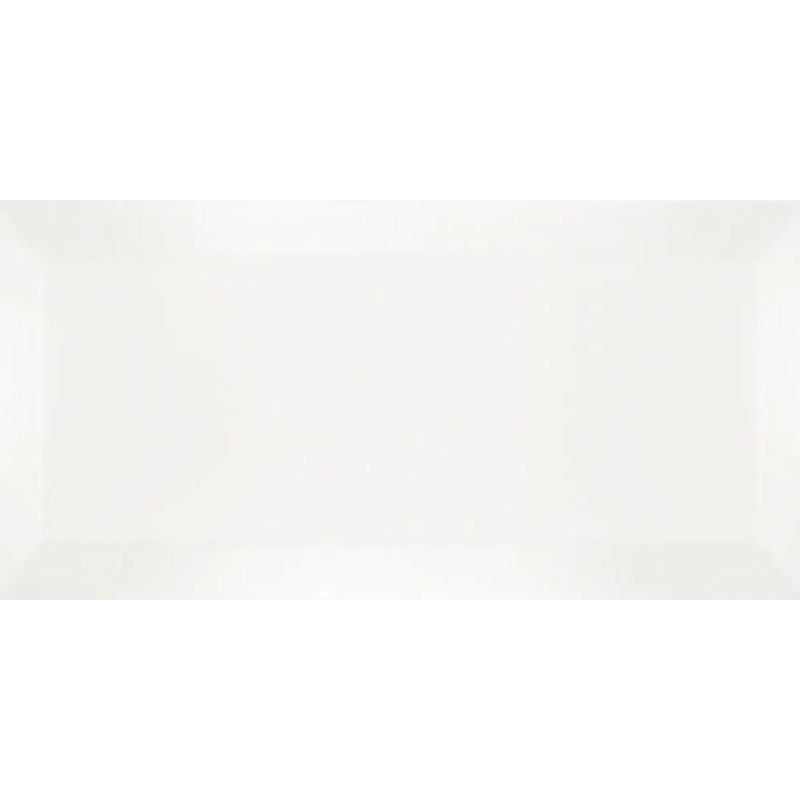 Revestimiento cerámico biselado Bisel de Ribesalbes en color Blanco, acabado mate, formato 10x20 cm